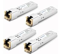QSFPTEK 4Pack 1000BASE-T RJ45 Copper SFP Transceiver, Gigabit SFP to RJ45 Module for Cisco GLC-T/GE-T, Ubiquiti UF-RJ45-1G, Meraki MA-1GB-TX, D-Link, Supermicro, Netgear, up to 100m