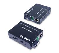 QSFPTEK A Pair 1.25G/s Bidi Gigabit Media Converter, 10/100/1000Base-Tx to 1000Base-FX Fiber Ethernet Coverter, Singlemode SC Bidi Transceiver TX1310nm/TX1550nm, 40Km
