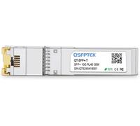 QSFPTEK Newest 10GBASE-T SFP+ RJ45 Transceiver up to 30m, 10G SFP+ to RJ45 Copper Mini-GBIC Module for Intel E10GSFPT (Cat6a/7)