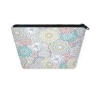 QsirBC Waterproof Makeup Bag Travel Cosmetic Pouch Multi Functional Organizer for for Travel Gym Camping Gifts for Women Mandala Flowers