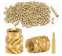 QSJ Threaded Insert 350Pcs M3 x L5.7 x D4.6 Heat Set Nut Brass for Industrial 3D Printing Projects M3 Soldering Iron Tip Included