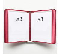 QSJY File Cabinets Wall Mounted A3 Poster Flip Book Display,Wall-mounted Loose-leaf Transparent Page Display Stand(PVC+Metal) 45×33×10CM (Color : A)