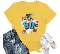 Qskall 90s T Shirt for Women Take Me Back to The 90's Shirts Retro 80 90 Baby Tee Top Yellow