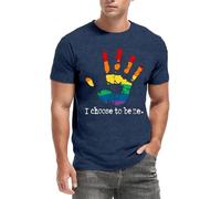 Qskall Gay Pride T Shirt Rainbow Shirt for Mens LGBPQ I Choose to Be Me Top