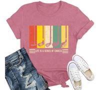 Qskall Golf T Shirts for Women Golf Lover Shirt Life is A Series of Choices Tee Tops Pink