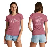 Qskall Let Them T Shirt for Women Keep Shining Shirts Inspirational Tee Motivational Tops Pink