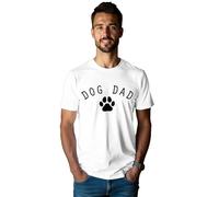 Qskall Mens T Shirt Dog Dad Shirts Funny Dogfather Tee Fathers Day Tops White