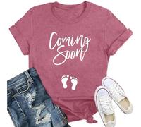 Qskall Pregnancy Reveal T Shirts for Women Mom to Be Shirt Baby Loading Please Wait Tee Tops