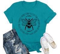 Qskall Womens Bee Kind T Shirts Kindness Shirt Be Kind Tee Tops Cyan