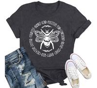 Qskall Womens Bee Kind T Shirts Kindness Shirt Be Kind Tee Tops Grey