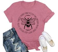 Qskall Womens Bee Kind T Shirts Kindness Shirt Be Kind Tee Tops Pink