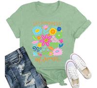 Qskall Women's T-Shirts with Flora Be Kind Shirt Kindness Tee Inspirational Gifts Top Green