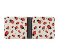 QSKDLAC Leather Wallet Slim Durable Credit Card Holder Personalized Ladybugs Pattern Infinite Speckled Printing Wallet For Men & Women Perfect For Work Travel, style, One Size, Foldable Pu Wallet