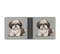 QSKDLAC Leather Wallet Slim Durable Credit Card Holder Personalized Shih Tzu Dog Printing Wallet For Men & Women Perfect For Work Travel, style, One Size, Foldable Pu Wallet