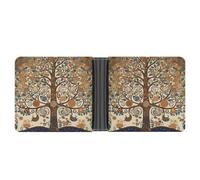 QSKDLAC Leather Wallet Slim Durable Credit Card Holder Personalized Tree of Life Printing Wallet For Men & Women Perfect For Work Travel, style, One Size, Foldable Pu Wallet