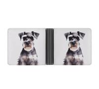 QSKDLAC Leather Wallet Slim Durable Credit Card Holder Personalized Well-behaved Schnauzer Printing Wallet For Men & Women Perfect For Work Travel, style, One Size, Foldable Pu Wallet