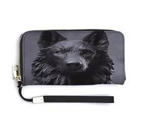 QSKDLAC Rfid Wallet Women Personalized Black German Shepherd Long Clutch Wallet Card Wallets For Women Men, black german shepherd, 20.0*10.5cm, Modern