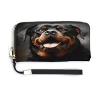 QSKDLAC Rfid Wallet Women Personalized Bluebird on The Branch Long Clutch Wallet Card Wallets For Women Men, Cool Rottweiler Dog Art, 20.0*10.5cm, Modern