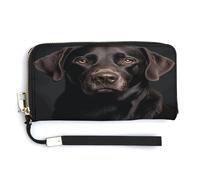 QSKDLAC Rfid Wallet Women Personalized Bluebird on The Branch Long Clutch Wallet Card Wallets For Women Men, Black Lab Dog, 20.0*10.5cm, Modern