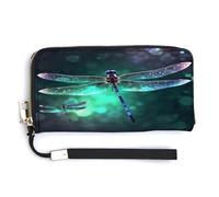 QSKDLAC Rfid Wallet Women Personalized Border Collie Long Clutch Wallet Card Wallets For Women Men, Galaxy Animal Dragonfly, 20.0*10.5cm, Modern