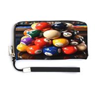 QSKDLAC Rfid Wallet Women Personalized Bowling Long Clutch Wallet Card Wallets For Women Men, Color billiards, 20.0*10.5cm, Modern