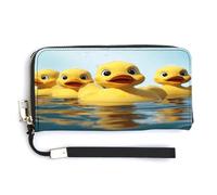 QSKDLAC Rfid Wallet Women Personalized Bowling Long Clutch Wallet Card Wallets For Women Men, Cute Yellow Rubber Ducky, 20.0*10.5cm, Modern