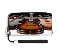 QSKDLAC Rfid Wallet Women Personalized Bowling Long Clutch Wallet Card Wallets For Women Men, Guitar, 20.0*10.5cm, Modern