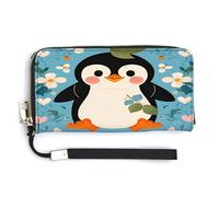 QSKDLAC Rfid Wallet Women Personalized Cowboy Black Hat Western Boots Long Clutch Wallet Card Wallets For Women Men, Cute penguin print, 20.0*10.5cm, Modern
