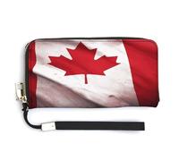 QSKDLAC Rfid Wallet Women Personalized Cute Foxes Long Clutch Wallet Card Wallets For Women Men, The red leaves of Canada, 20.0*10.5cm, Modern