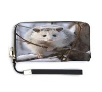 QSKDLAC Rfid Wallet Women Personalized Dart Board Long Clutch Wallet Card Wallets For Women Men, Opossum In Snow, 20.0*10.5cm, Modern