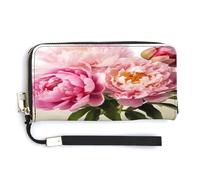 QSKDLAC Rfid Wallet Women Personalized Deer Hunting Season Long Clutch Wallet Card Wallets For Women Men, Peony Flowers Blossom, 20.0*10.5cm, Modern