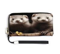 QSKDLAC Rfid Wallet Women Personalized Depict A Leopard Long Clutch Wallet Card Wallets For Women Men, Ferrets, 20.0*10.5cm, Modern