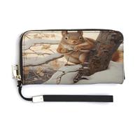 QSKDLAC Rfid Wallet Women Personalized Goat Frolic Long Clutch Wallet Card Wallets For Women Men, Animal on Tree, 20.0*10.5cm, Modern