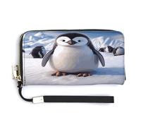 QSKDLAC Rfid Wallet Women Personalized Great White Shark Opens Mouth Long Clutch Wallet Card Wallets For Women Men, Cute Penguin, 20.0*10.5cm, Modern