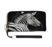 QSKDLAC Rfid Wallet Women Personalized Green Succulents Long Clutch Wallet Card Wallets For Women Men, Black White Zebra, 20.0*10.5cm, Modern