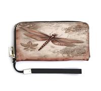 QSKDLAC Rfid Wallet Women Personalized Horse Image Long Clutch Wallet Card Wallets For Women Men, Dragonfly, 20.0*10.5cm, Modern
