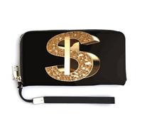 QSKDLAC Rfid Wallet Women Personalized Owls on A Branch Long Clutch Wallet Card Wallets For Women Men, gold dollar sign, 20.0*10.5cm, Modern