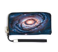 QSKDLAC Rfid Wallet Women Personalized Penguin And Sea Long Clutch Wallet Card Wallets For Women Men, Planet Stars and Galaxy, 20.0*10.5cm, Modern