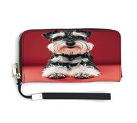 QSKDLAC Rfid Wallet Women Personalized Penguin And Sea Long Clutch Wallet Card Wallets For Women Men, Schnauzer, 20.0*10.5cm, Modern