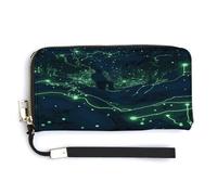 QSKDLAC Rfid Wallet Women Personalized Pug Long Clutch Wallet Card Wallets For Women Men, Glow in The Dark, 20.0*10.5cm, Modern