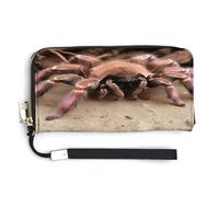 QSKDLAC Rfid Wallet Women Personalized Rock Stone Fireplace Long Clutch Wallet Card Wallets For Women Men, Large Mexican Pink Tarantula, 20.0*10.5cm, Modern