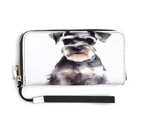QSKDLAC Rfid Wallet Women Personalized Seahorse Blue Pattern Long Clutch Wallet Card Wallets For Women Men, Well-behaved schnauzer, 20.0*10.5cm, Modern