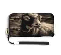 QSKDLAC Rfid Wallet Women Personalized Siamese Feline Art Long Clutch Wallet Card Wallets For Women Men, Black and White Goat, 20.0*10.5cm, Modern