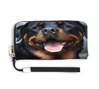 QSKDLAC Rfid Wallet Women Personalized Steam Train Long Clutch Wallet Card Wallets For Women Men, Rottweiler dogs tongue face, 20.0*10.5cm, Modern