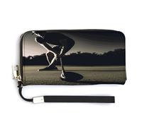 QSKDLAC Rfid Wallet Women Personalized The Funny Frog Doing Yoga Long Clutch Wallet Card Wallets For Women Men, Tennis Fitness, 20.0*10.5cm, Modern