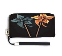 QSKDLAC Rfid Wallet Women Personalized White Labrador Long Clutch Wallet Card Wallets For Women Men, Origami Windmill, 20.0*10.5cm, Modern