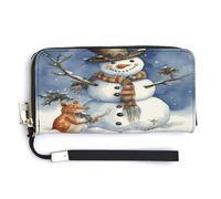 QSKDLAC Rfid Wallet Women Personalized Wild Goose by The Bridge Long Clutch Wallet Card Wallets For Women Men, Winter snowman, 20.0*10.5cm, Modern
