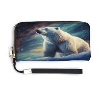 QSKDLAC Rfid Wallet Women Personalized Wild Goose by The Bridge Long Clutch Wallet Card Wallets For Women Men, Polar Bear, 20.0*10.5cm, Modern