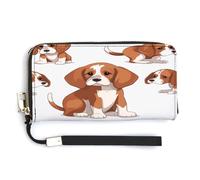 QSKDLAC Rfid Wallet Women Personalized Wild Goose by The Bridge Long Clutch Wallet Card Wallets For Women Men, Beagle Dog, 20.0*10.5cm, Modern