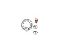 QSKISS Captive Bead Ring BCR Piercing Jewellery Big Heavy Thick Gauge Ring, 2G 12mm Stainless Steel Prince Albert Ring PA Piercing with Replacement Beads for Nose Septum Lip Ear, Goth Punk Style